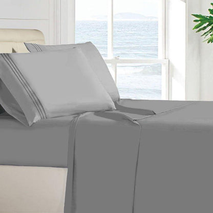 Egyptian Quality 100 GSM Microfiber Sheet Set Light Gray __label2:BOGO 30% OFF __stock:50 Bedding refund_fee:1200