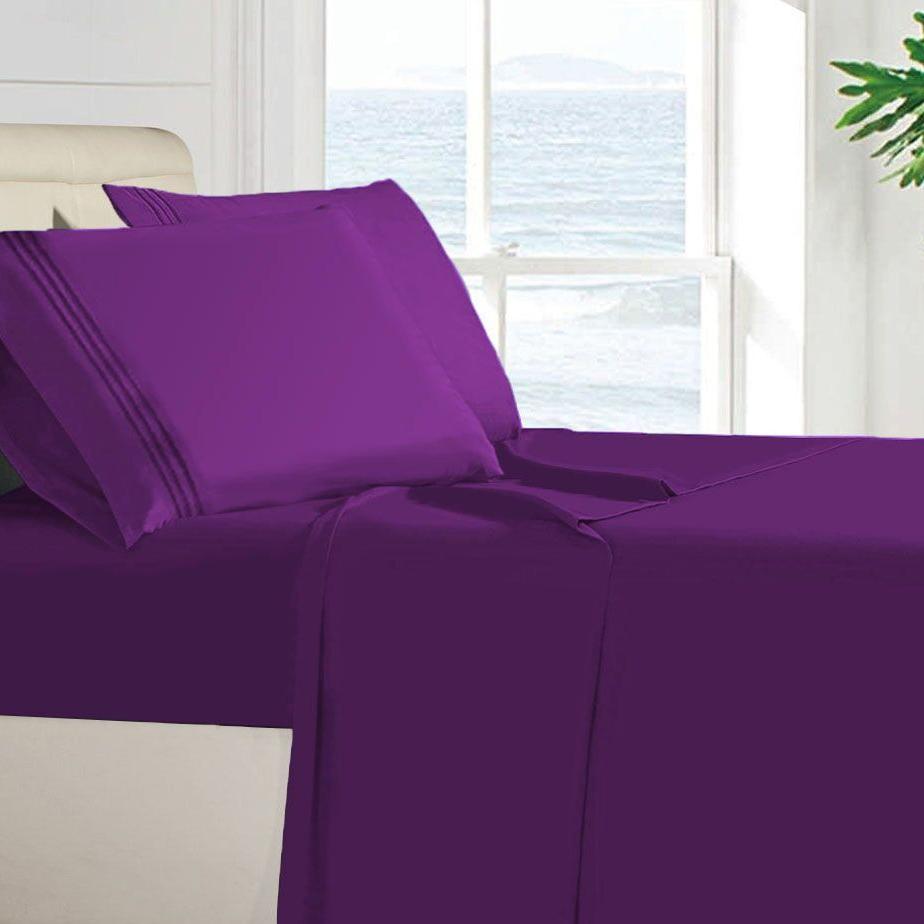 Egyptian Quality 100 GSM Microfiber Sheet Set Purple __label2:BOGO 30% OFF __stock:50 Bedding refund_fee:1200