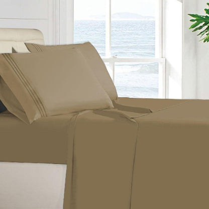 Egyptian Quality 100 GSM Microfiber Sheet Set Taupe __label2:BOGO 30% OFF __stock:50 Bedding refund_fee:1200