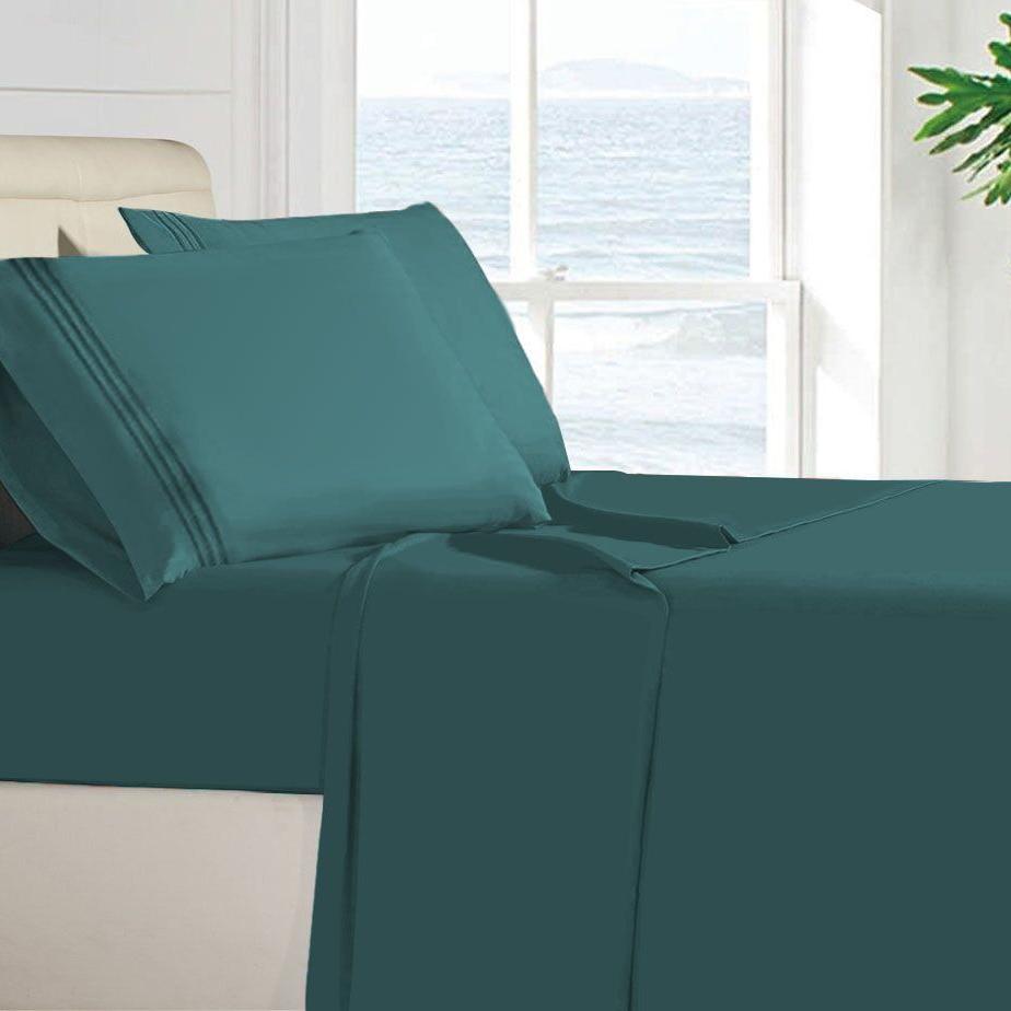 Egyptian Quality 100 GSM Microfiber Sheet Set Teal __label2:BOGO 30% OFF __stock:50 Bedding refund_fee:1200