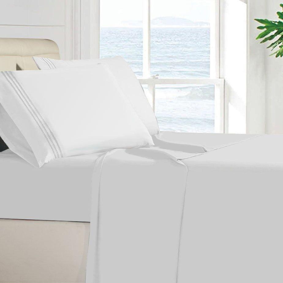 Egyptian Quality 100 GSM Microfiber Sheet Set White __label2:BOGO 30% OFF __stock:50 Bedding refund_fee:1200