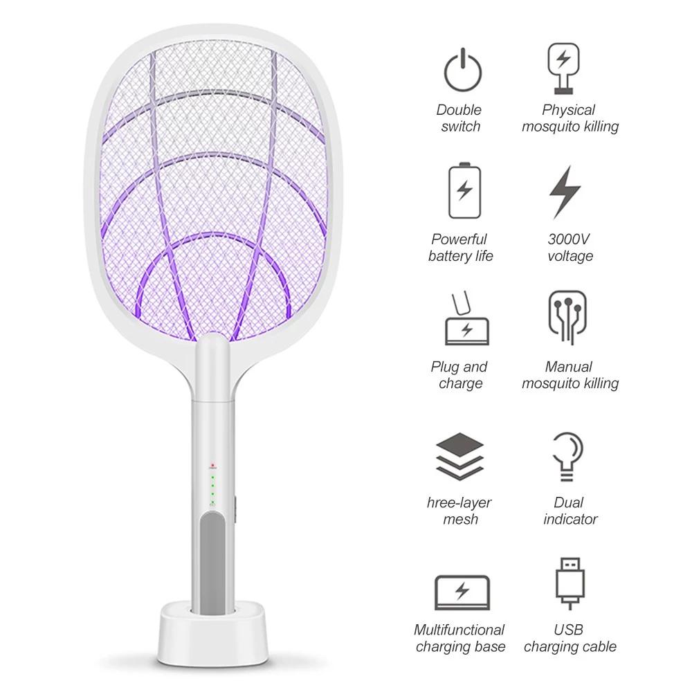 Electric Bug Zapper Racket Pest Control refund_fee:1200 Warranty