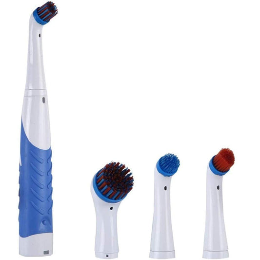 Electric Cleaning Brush with Household All Purpose 4 Brush Heads __stock:200 Household Appliances refund_fee:1200 Warranty