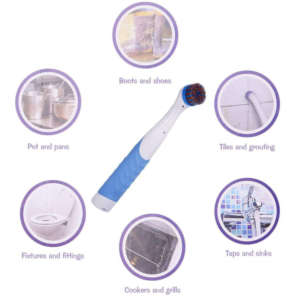 Electric Cleaning Brush with Household All Purpose 4 Brush Heads __stock:200 Household Appliances refund_fee:1200 Warranty