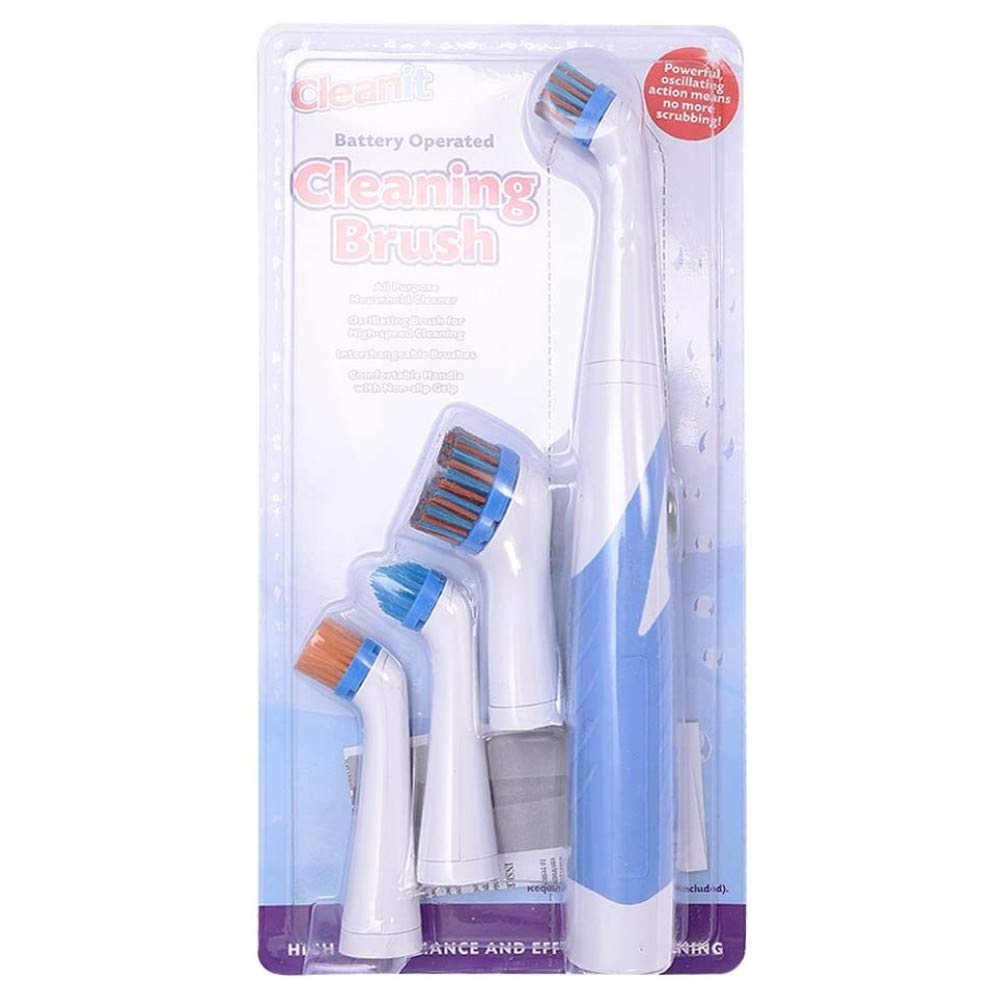 Electric Cleaning Brush with Household All Purpose 4 Brush Heads __stock:200 Household Appliances refund_fee:1200 Warranty