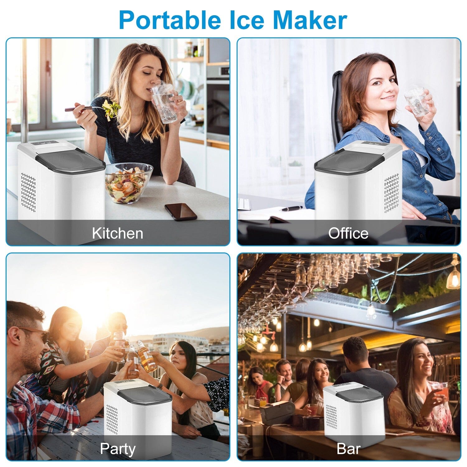 Electric Countertop Ice Make with Ice Scoop Basket Self Cleaning __stock:50 Kitchen & Dining Low stock refund_fee:2800 Warranty