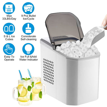 Electric Countertop Ice Make with Ice Scoop Basket Self Cleaning __stock:50 Kitchen & Dining Low stock refund_fee:2800 Warranty