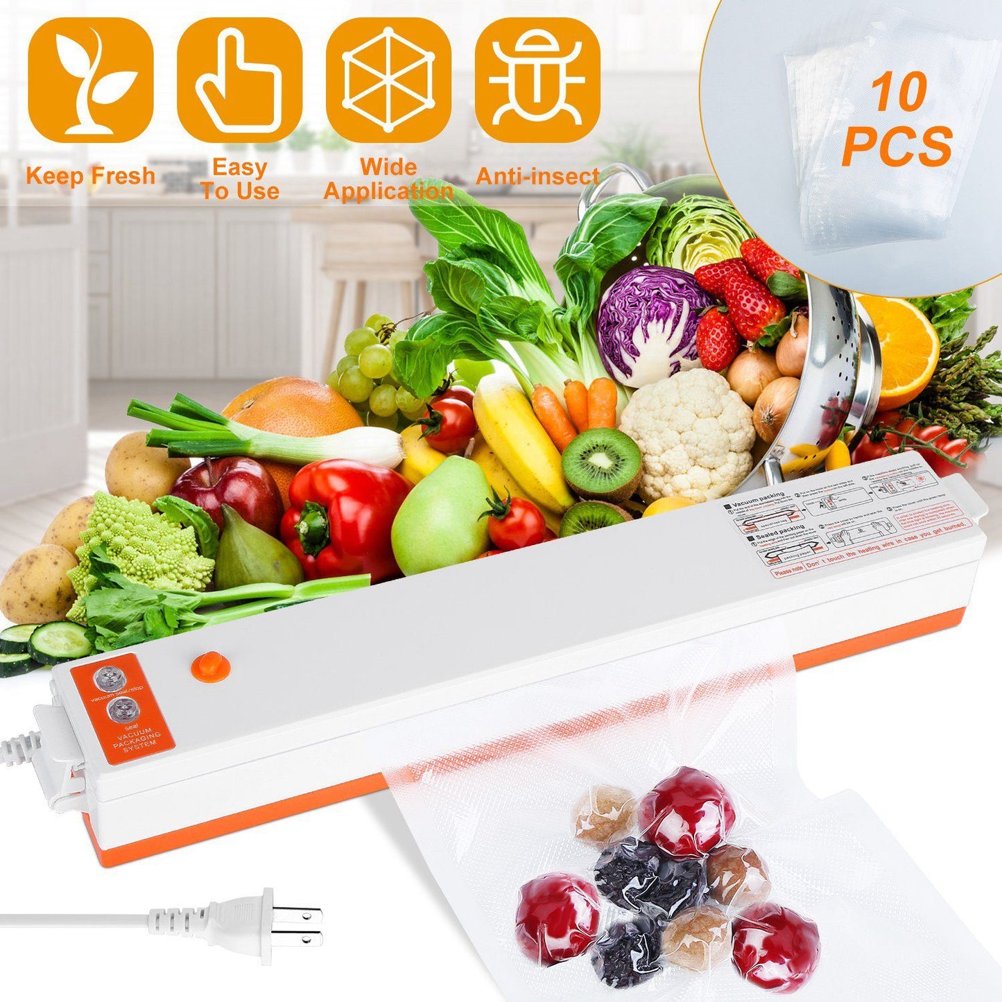 Electric Food Vacuum Sealer Machine Kitchen & Dining refund_fee:1200