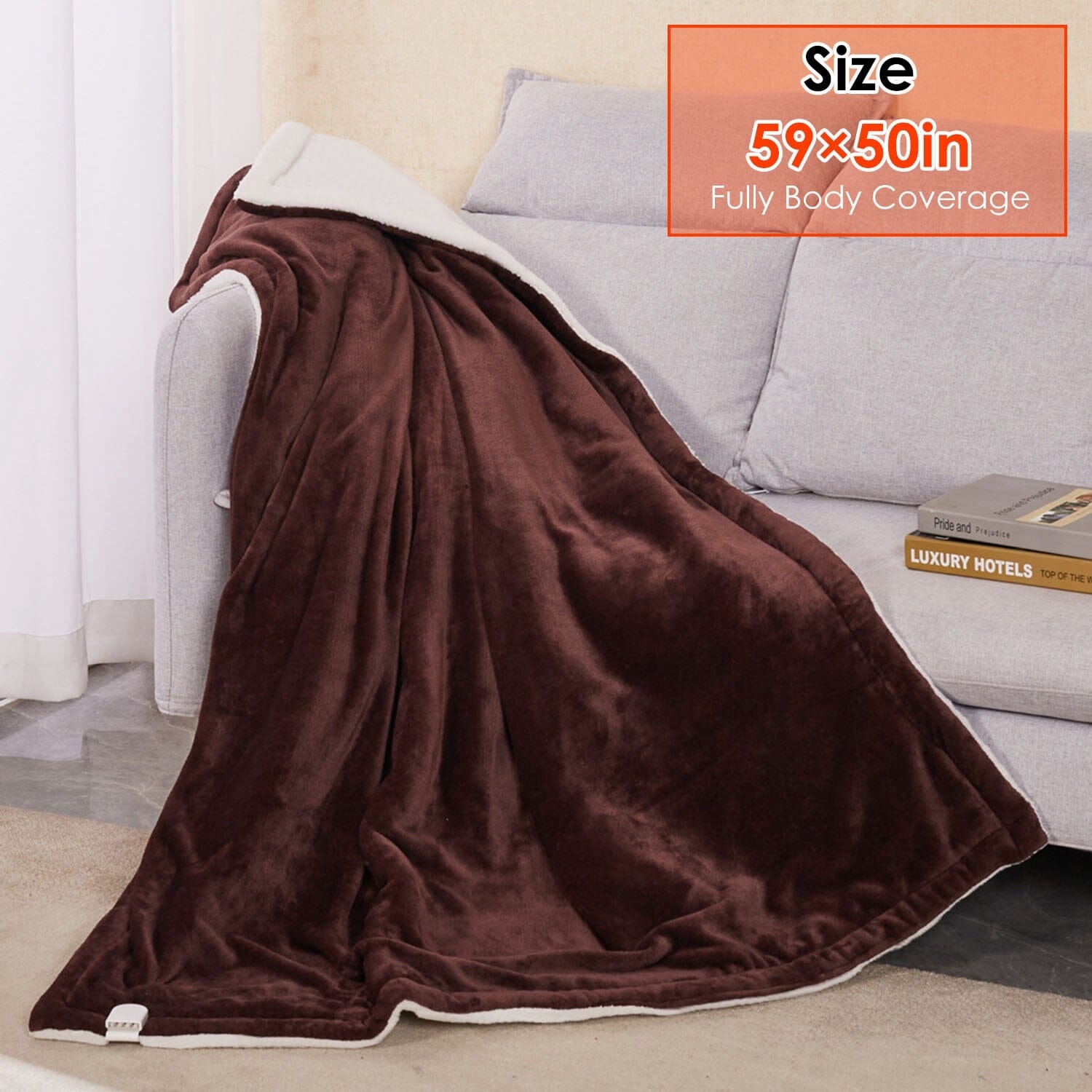 Electric Heated Flannel Throw Blanket __label2:BOGO 30% OFF __stock:50 Bedding Low stock refund_fee:1800