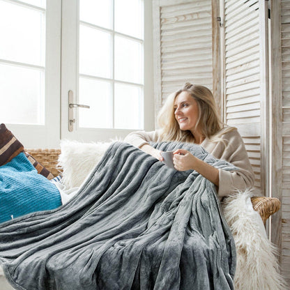 Electric Heated Throw Flannel Heated Blanket __label2:BOGO 30% OFF __stock:50 Bedding refund_fee:2200