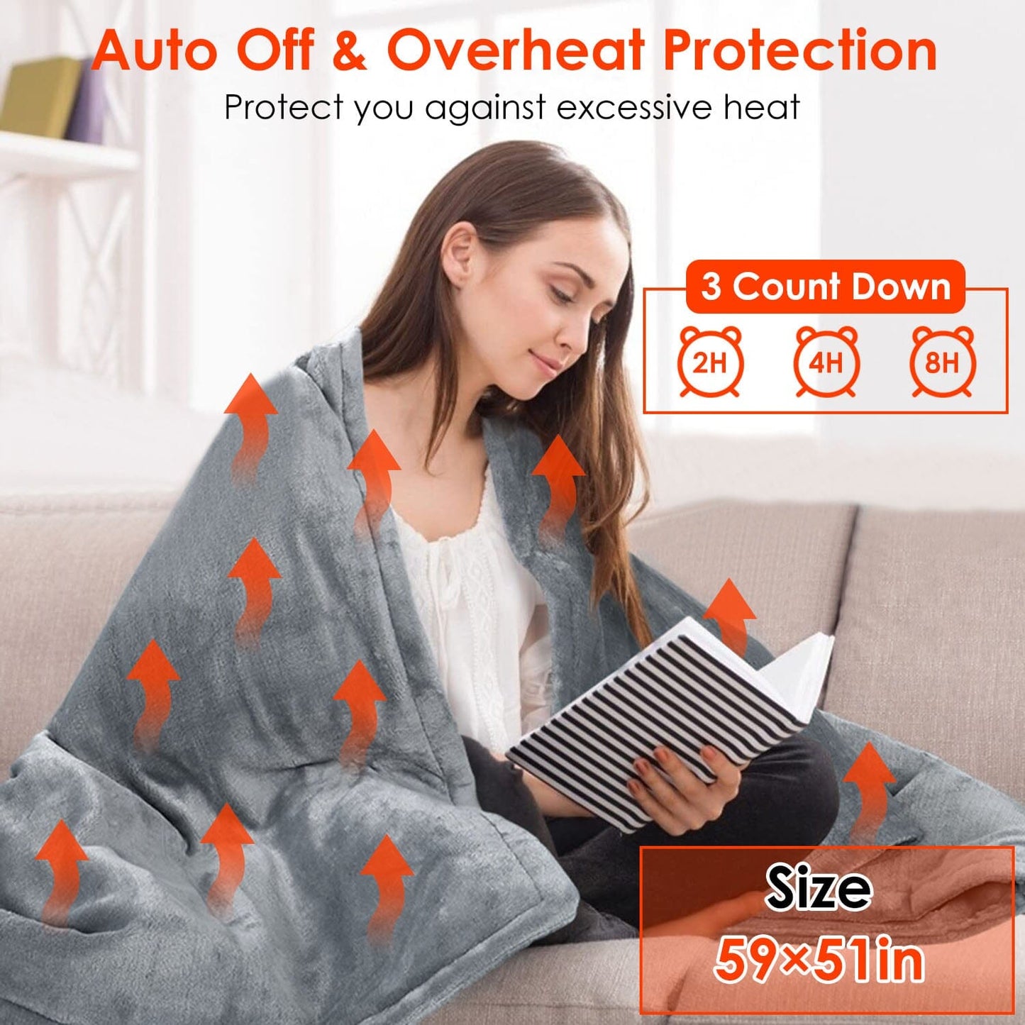 Electric Heated Throw Flannel Heated Blanket __label2:BOGO 30% OFF __stock:50 Bedding refund_fee:2200