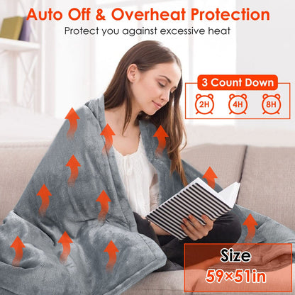 Electric Heated Throw Flannel Heated Blanket __label2:BOGO 30% OFF __stock:50 Bedding refund_fee:2200