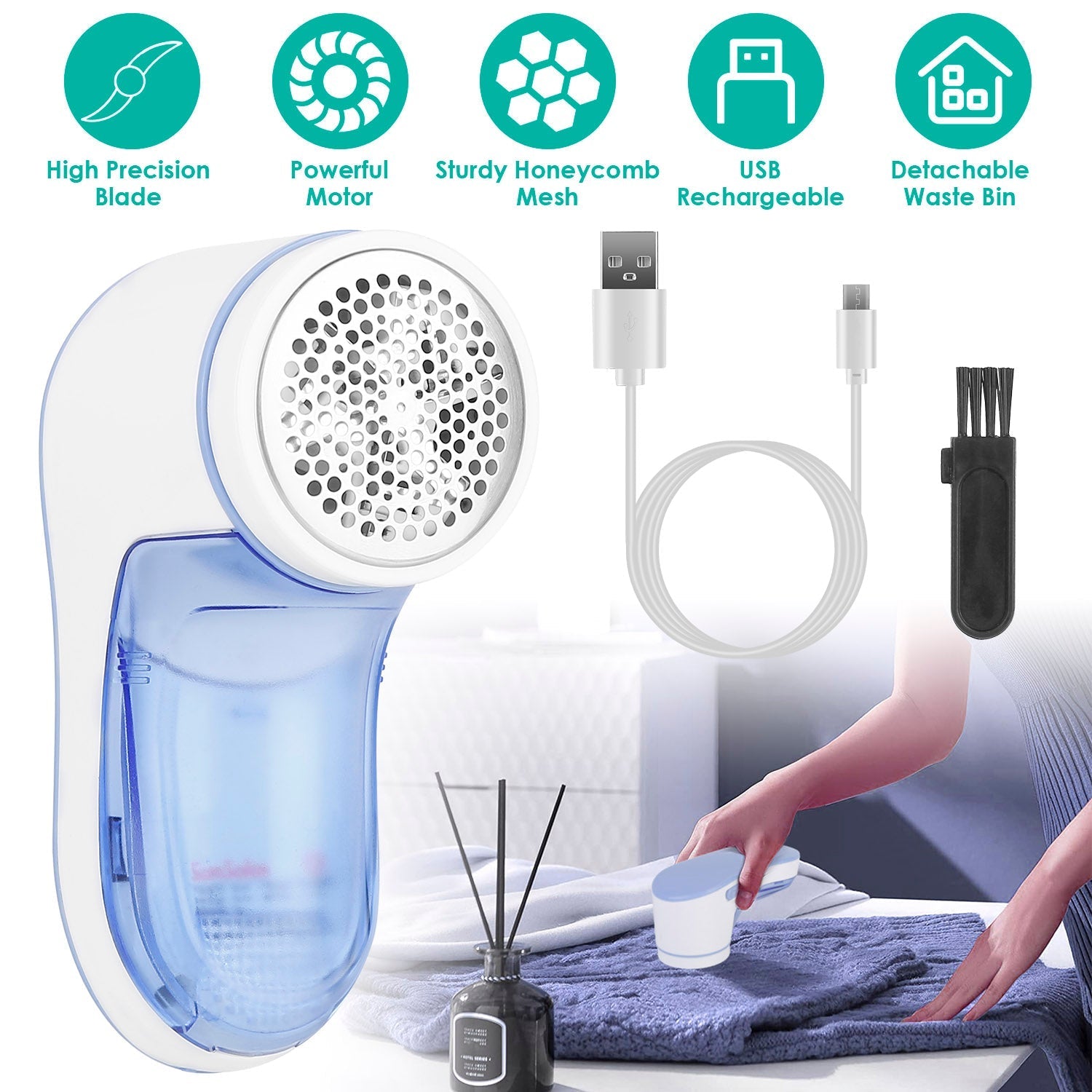 Electric Lint Shaver USB Rechargeable Fabric Clothes Lint Fluff Remover __stock:50 Household Appliances Low stock refund_fee:1200 Warranty