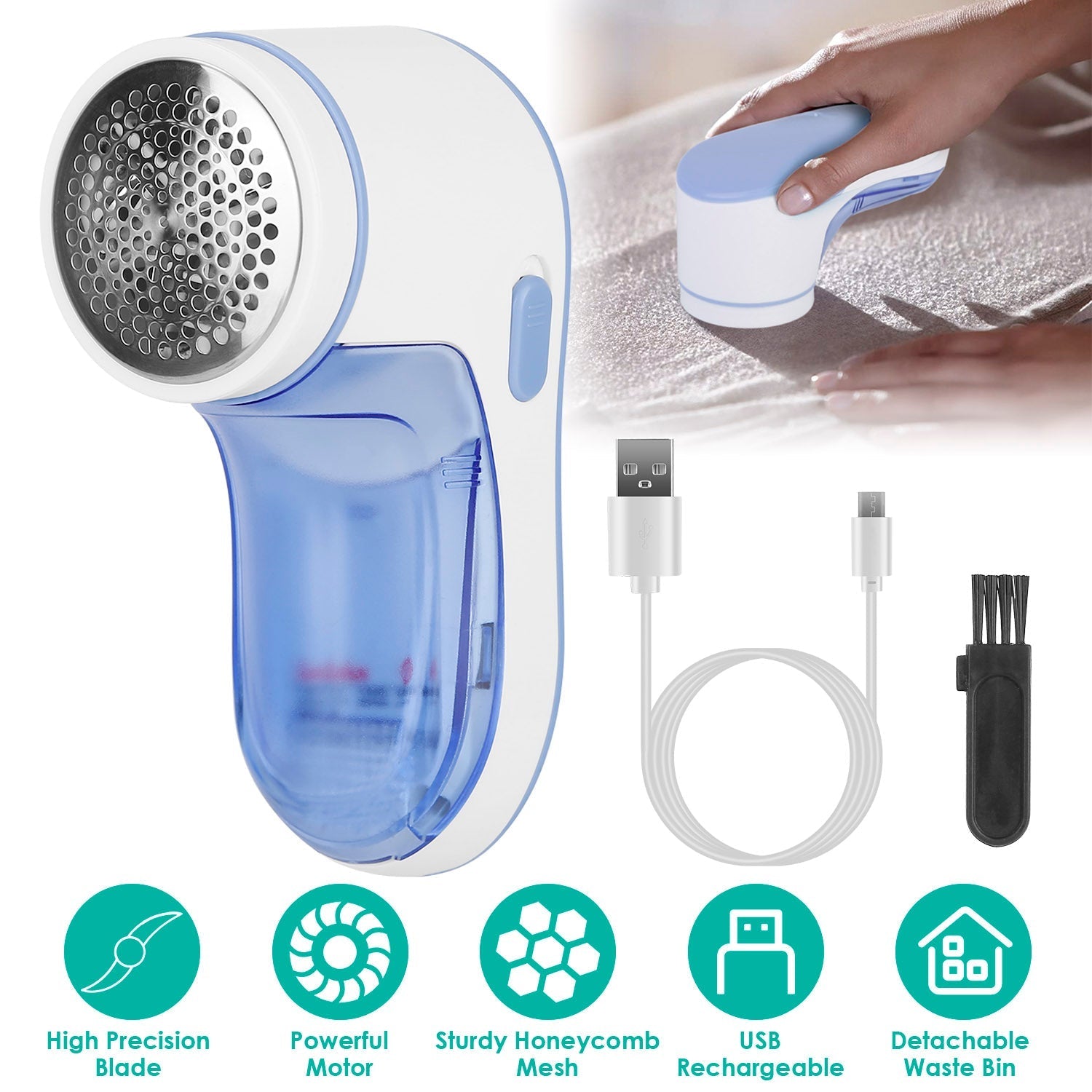 Electric Lint Shaver USB Rechargeable Fabric Clothes Lint Fluff Remover __stock:50 Household Appliances Low stock refund_fee:1200 Warranty