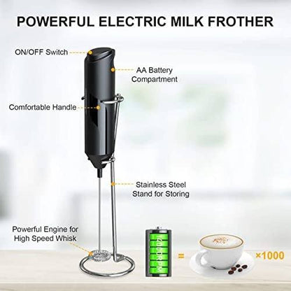 Electric Milk Frother Handheld with Stainless Steel Stand __stock:200 Kitchen & Dining refund_fee:800 Warranty