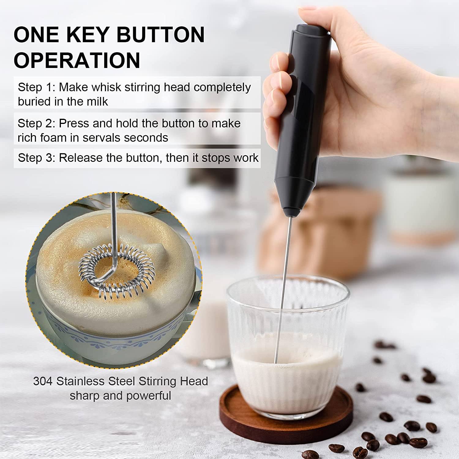 Electric Milk Frother Handheld with Stainless Steel Stand __stock:200 Kitchen & Dining refund_fee:800 Warranty