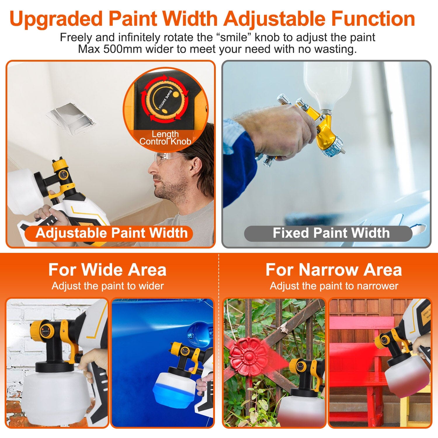 Electric Paint Sprayer HVLP with Different Spray Patterns 1200ML Detachable Container __stock:50 Home Improvement Low stock refund_fee:1800 Warranty