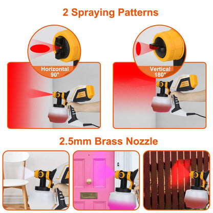 Electric Paint Sprayer HVLP with Different Spray Patterns 1200ML Detachable Container __stock:50 Home Improvement Low stock refund_fee:1800 Warranty