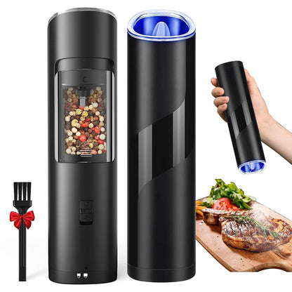 Electric Salt and Pepper Grinder LED Indicator Adjustable Coarseness __stock:50 Kitchen & Dining refund_fee:1200 Warranty