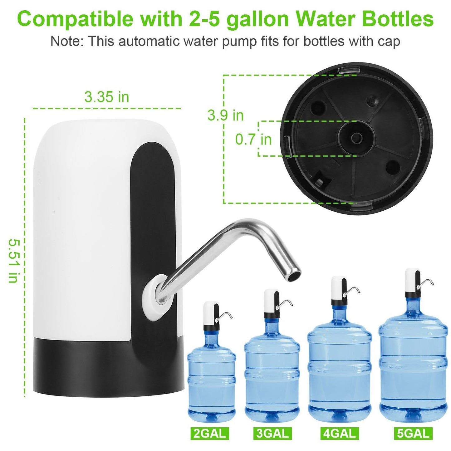 Electric Water Bottle Dispenser Rechargeable Automatic Drinking Water Bottle Pump Kitchen & Dining refund_fee:800 Warranty