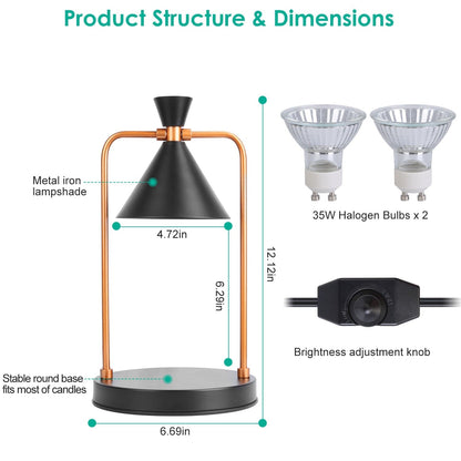 Electric Wax Melt Warmer Lamp Dimmable with 2 GU10 Bulbs __stock:50 Indoor Lighting Low stock refund_fee:1200 Warranty