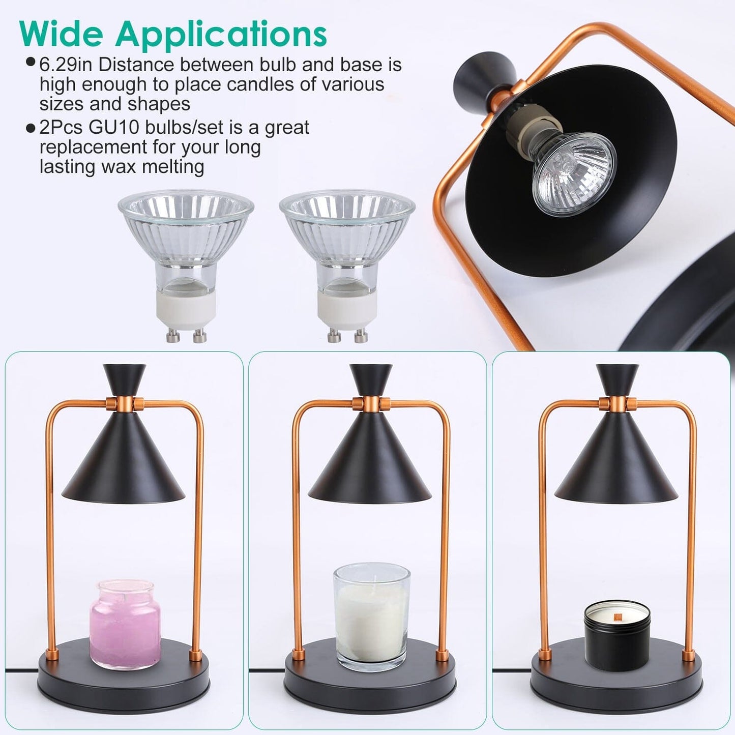 Electric Wax Melt Warmer Lamp Dimmable with 2 GU10 Bulbs __stock:50 Indoor Lighting Low stock refund_fee:1200 Warranty