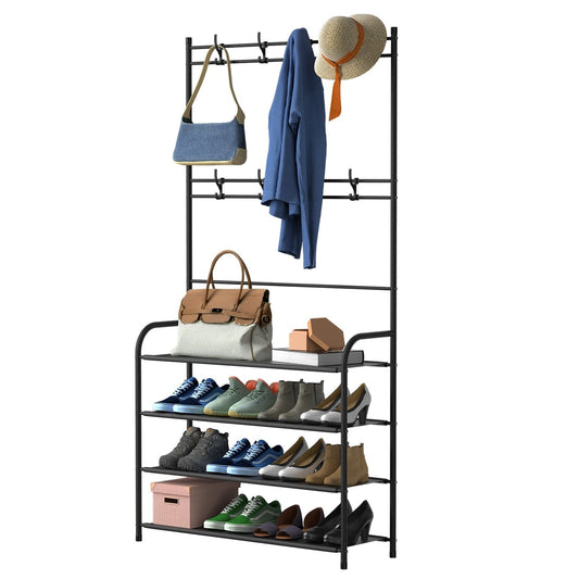 Entryway Coat Hat Rack Shoe Storage Shelf 4-Tier __stock:50 Closet & Storage refund_fee:1200