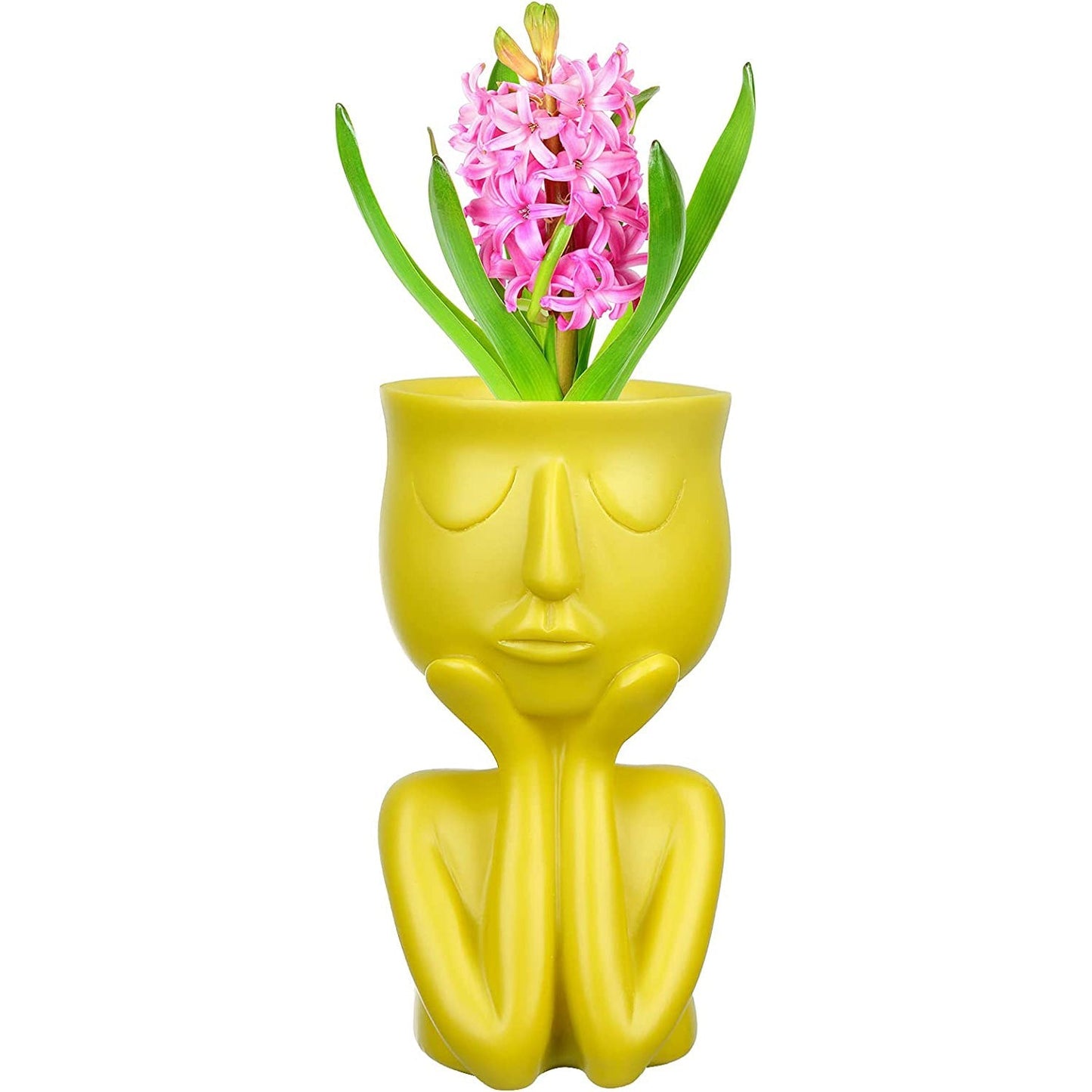 Face Flower Pot Head Planter Yellow __stock:350 Garden & Patio refund_fee:1200 show-color-swatches