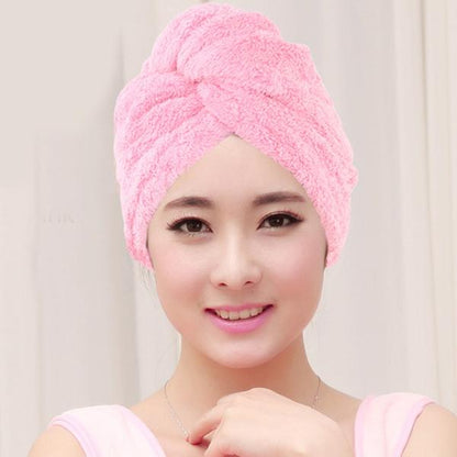 Fashion Women Microfiber Dry Hair Towel Pink __stock:500 Bath refund_fee:800 show-color-swatches