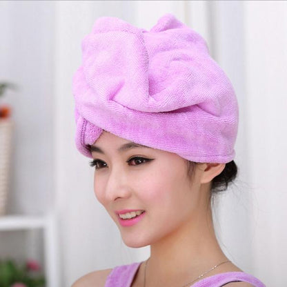 Fashion Women Microfiber Dry Hair Towel Violet __stock:500 Bath refund_fee:800 show-color-swatches