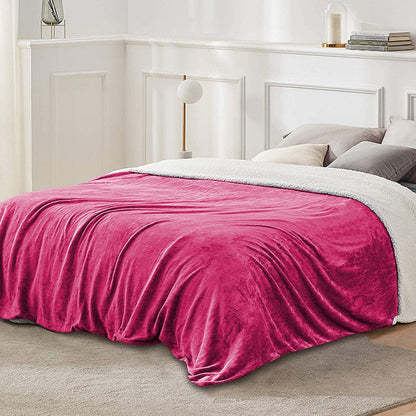 Fleece Throw Blanket Flannel Bed Cover __label2:BOGO 30% OFF __stock:50 Bedding refund_fee:1800 show-color-swatches