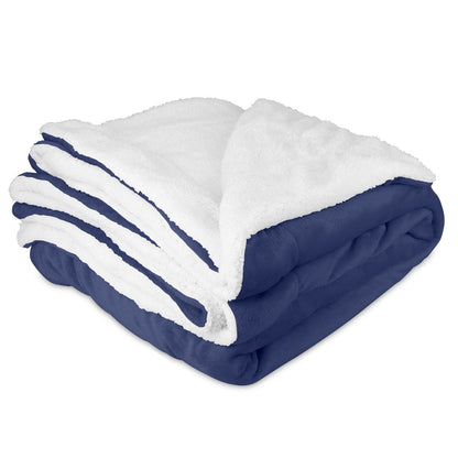 Fleece Throw Blanket Flannel Bed Cover Navy Blue __label2:BOGO 30% OFF __stock:50 Bedding refund_fee:1800 show-color-swatches