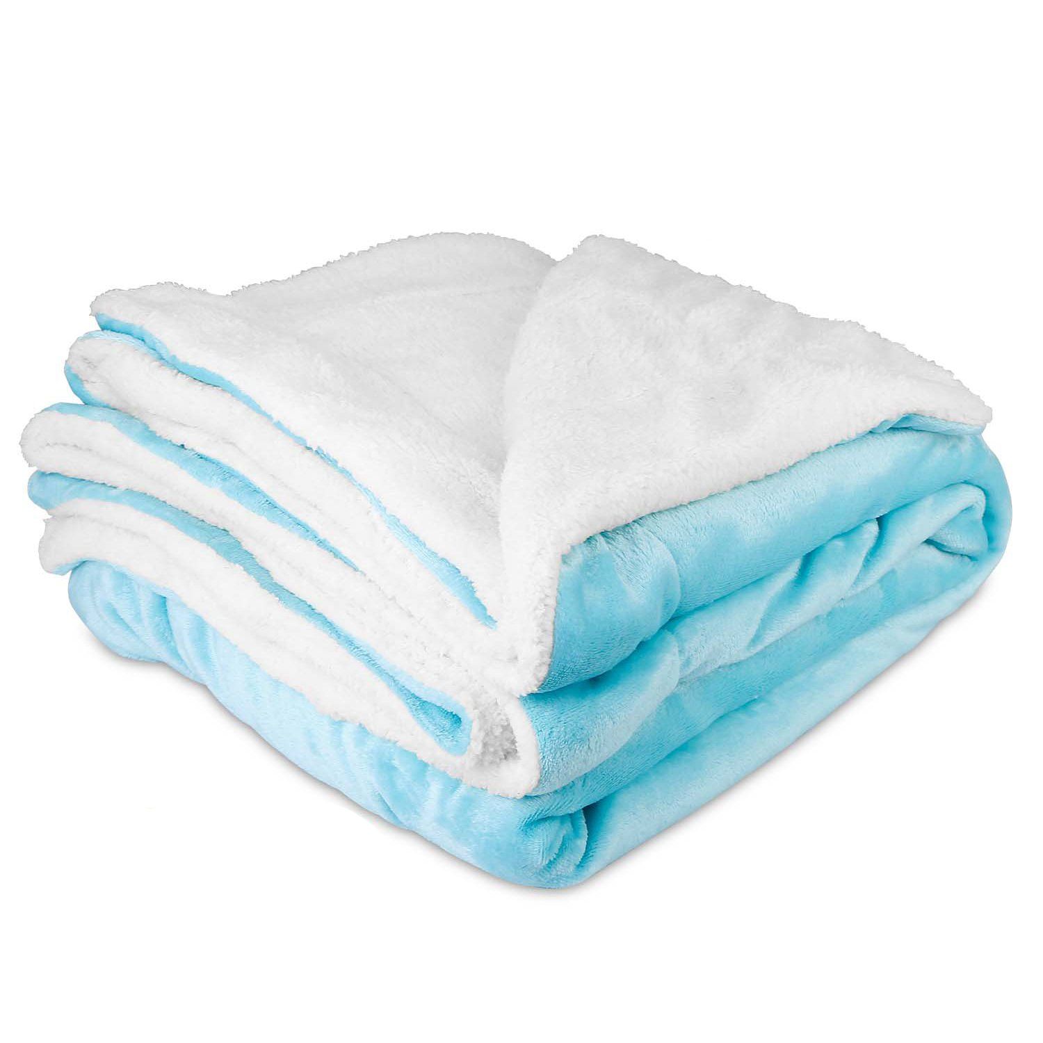 Fleece Throw Blanket Flannel Bed Cover Turquoise __label2:BOGO 30% OFF __stock:50 Bedding refund_fee:1800 show-color-swatches