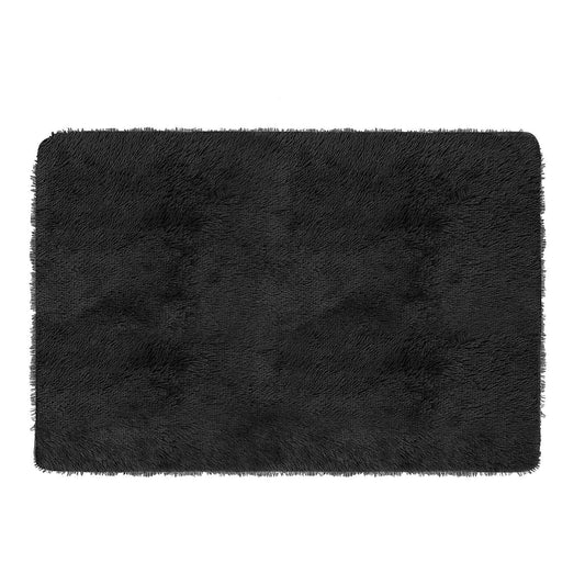 Fluffy Bedroom Anti-Skid Rug Black __stock:50 Furniture and Décor refund_fee:1200