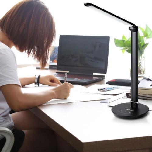 Foldable AC LED Desk Table Lamp Adjustable Touch Reading USB Rechargeable Port Indoor Lighting Low stock refund_fee:1200 Warranty