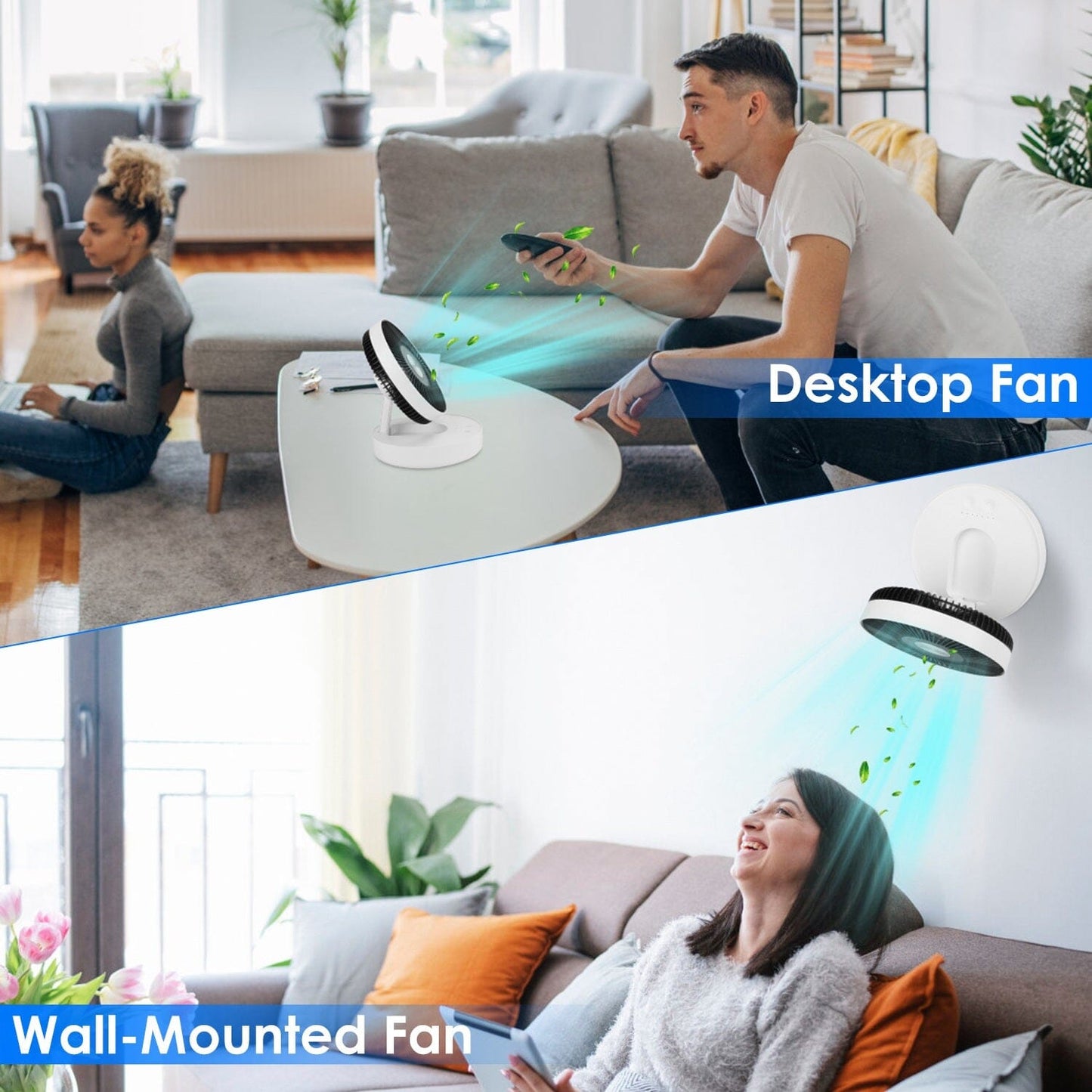 Foldable Rechargeable LED Desk Fan Wall Mounted with Magnetic Remote __stock:50 Household Appliances refund_fee:1800 Warranty