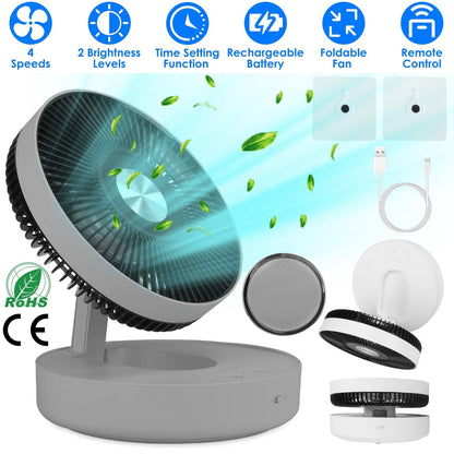 Foldable Rechargeable LED Desk Fan Wall Mounted with Magnetic Remote __stock:50 Household Appliances refund_fee:1800 Warranty