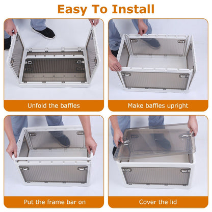 Foldable Storage Bins with Lid 4 Doors Collapsible Stackable with Lock __stock:50 Kitchen & Dining refund_fee:1800