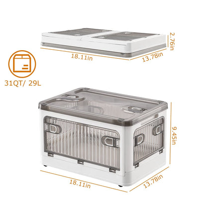 Foldable Storage Bins with Lid 4 Doors Collapsible Stackable with Lock __stock:50 Kitchen & Dining refund_fee:1800