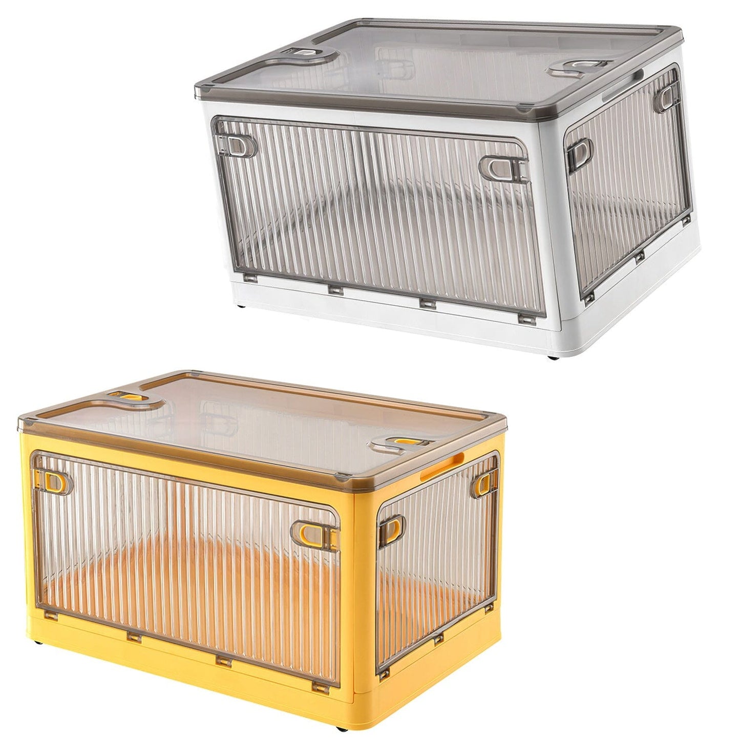 Foldable Storage Bins with Lid 4 Doors Collapsible Stackable with Lock __stock:50 Kitchen & Dining refund_fee:1800