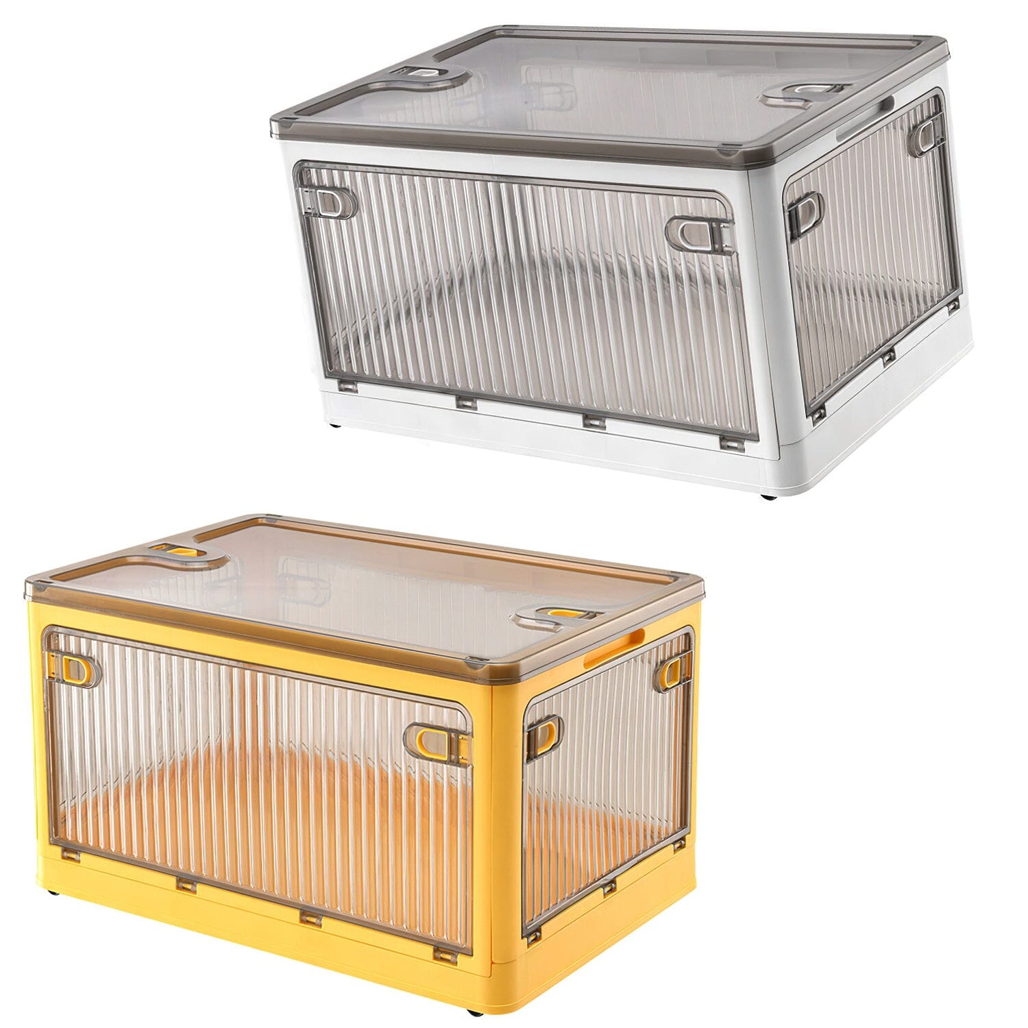 Foldable Storage Bins with Lid 4 Doors Collapsible Stackable with Lock __stock:50 Kitchen & Dining refund_fee:1800