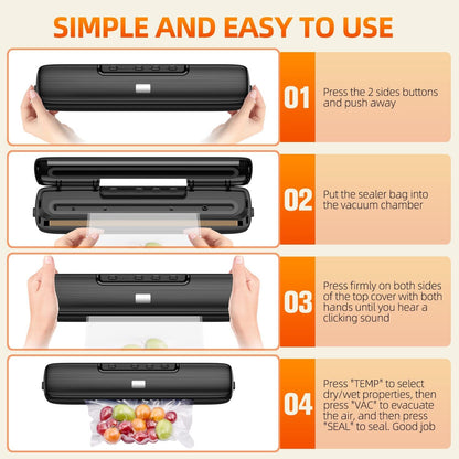 Food Vacuum Sealer Automatic Air Sealing System __stock:200 Kitchen & Dining refund_fee:1800 Warranty