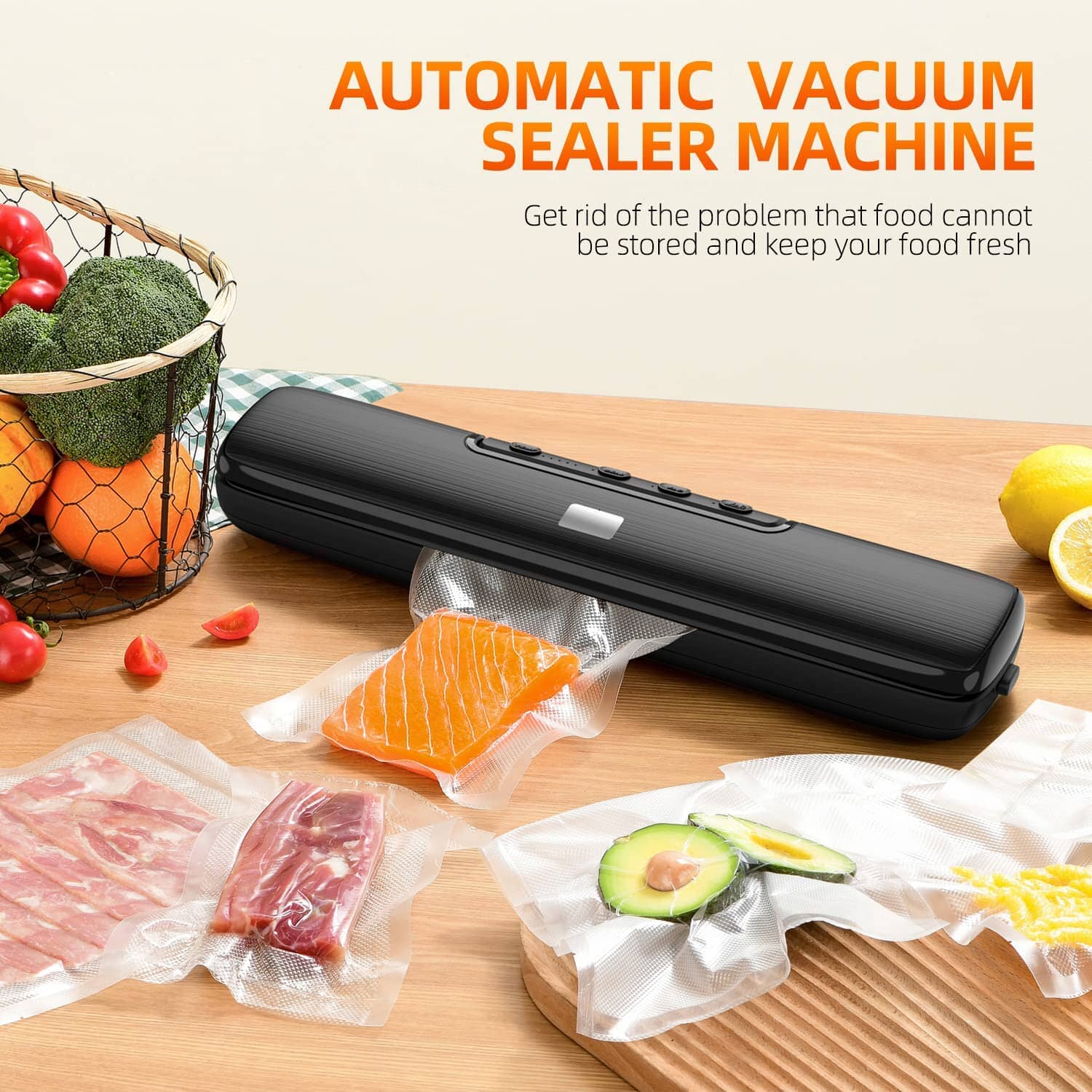 Food Vacuum Sealer Automatic Air Sealing System __stock:200 Kitchen & Dining refund_fee:1800 Warranty