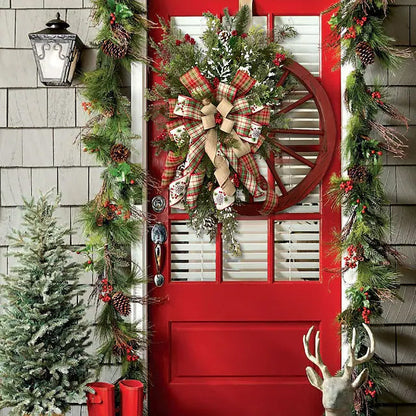 Front Door Wooden Vintage Winter Decorative Christmas Wreath __stock:200 Holiday Decor & Apparel refund_fee:1200