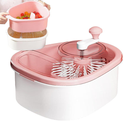 Fruit, Vegetable Manual Washing Spinner with Brush Hand Crank __stock:50 Kitchen & Dining Low stock refund_fee:1800