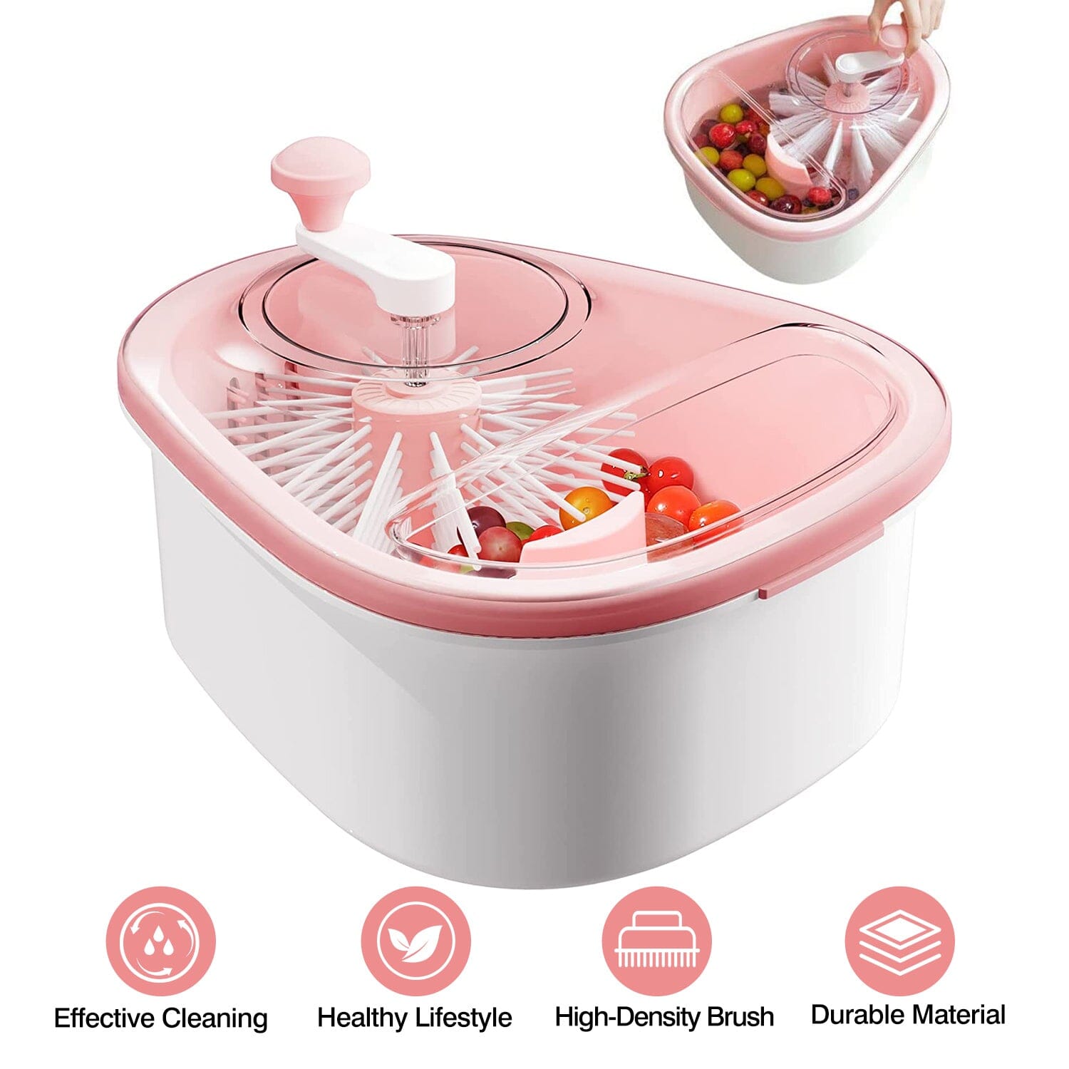 Fruit, Vegetable Manual Washing Spinner with Brush Hand Crank __stock:50 Kitchen & Dining Low stock refund_fee:1800