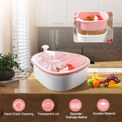 Fruit, Vegetable Manual Washing Spinner with Brush Hand Crank __stock:50 Kitchen & Dining Low stock refund_fee:1800