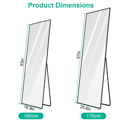 Full Length Mirror Aluminum Alloy Wall Mirror Free Standing Floor __stock:50 Furniture and Décor refund_fee:2200