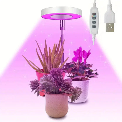 Full Spectrum LED Halo Plant Light With Stand Height Adjustable Auto Timer Red/Blue __stock:200 Garden & Patio refund_fee:800 Warranty