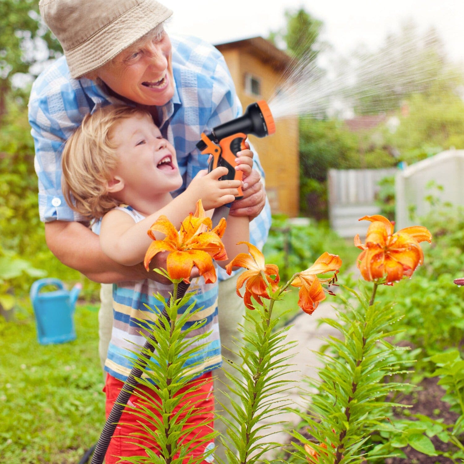 Garden Hose Watering Kit with Spray Nozzle __stock:50 Garden & Patio refund_fee:1200